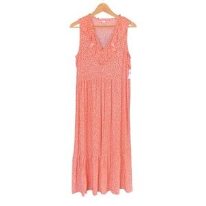 NEW Old Navy Dress Womens Size Medium Sleeveless Ruffle Tiered V-Neck Swing Maxi
